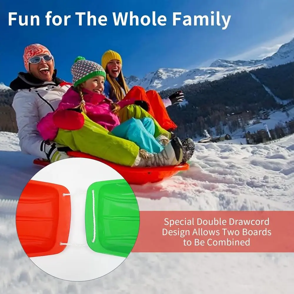 Adult Dual-Rope Plastic Sled for Winter Adventures