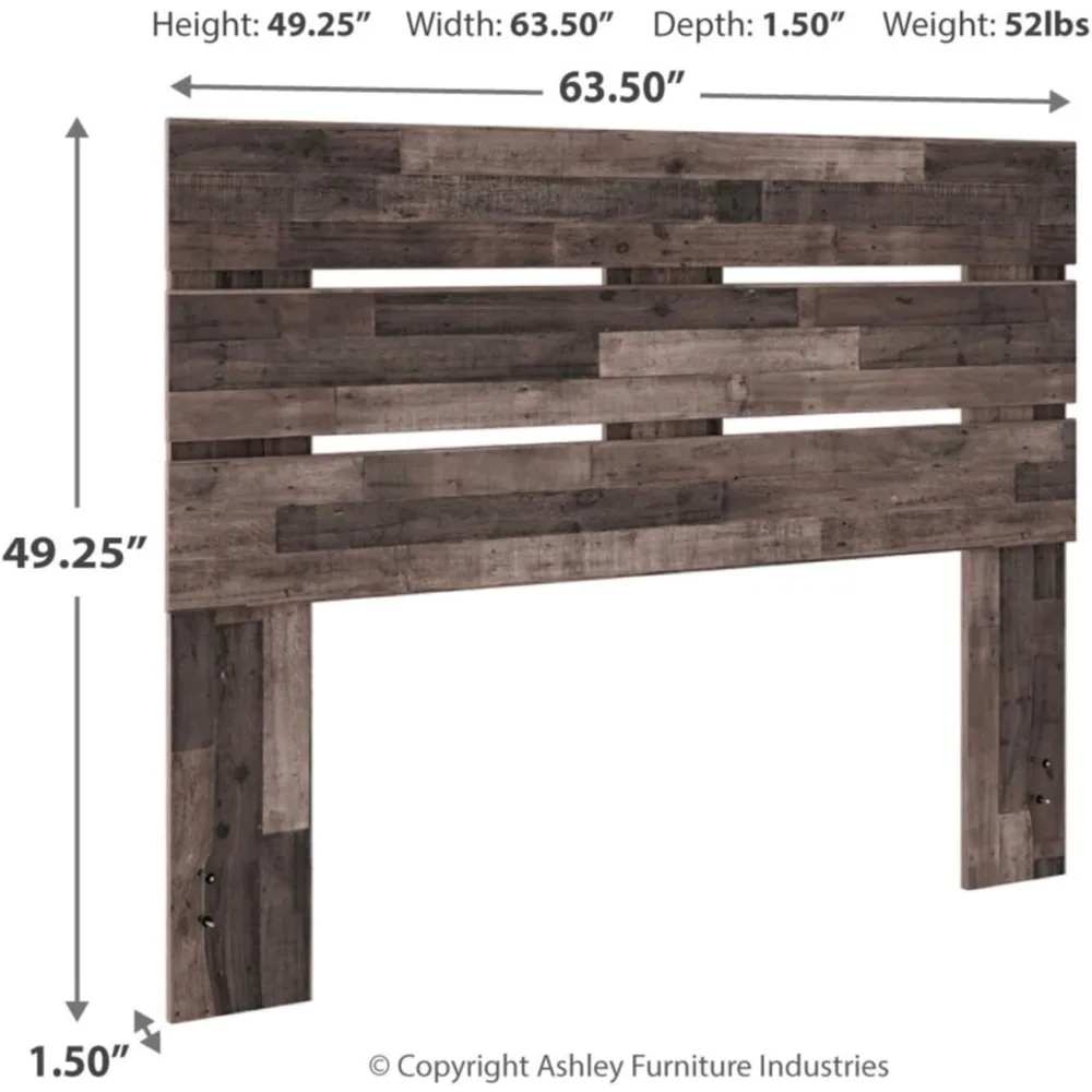 Neilsville Butcher Block Panel Headboard, Queen, Brown