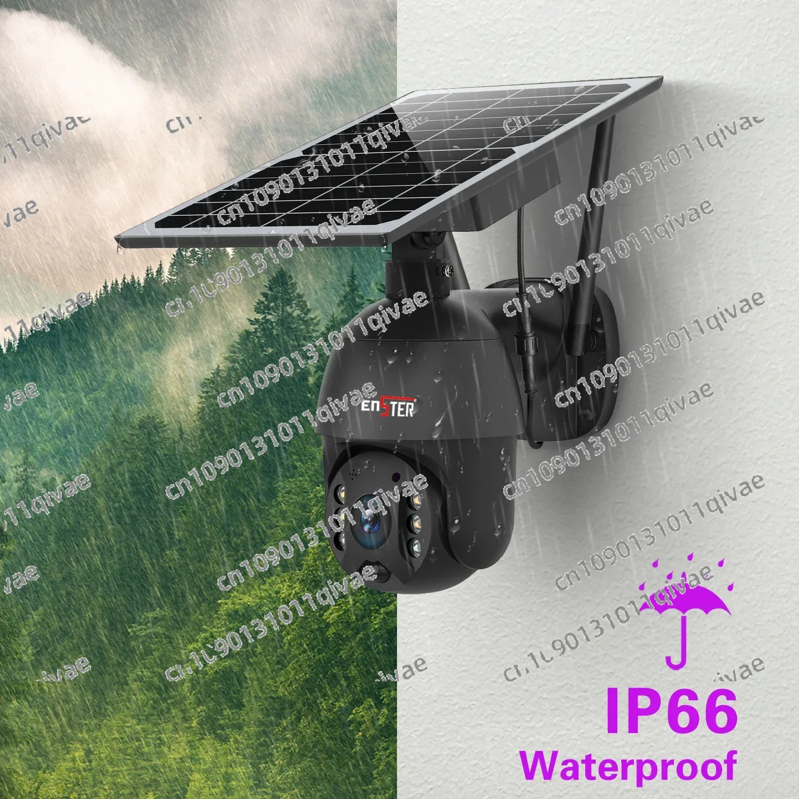 for ENSTER Newest PIR Night Vision Outdoor Wireless PTZ WiFi HD Surveillance Security CCTV Network Solar Camera