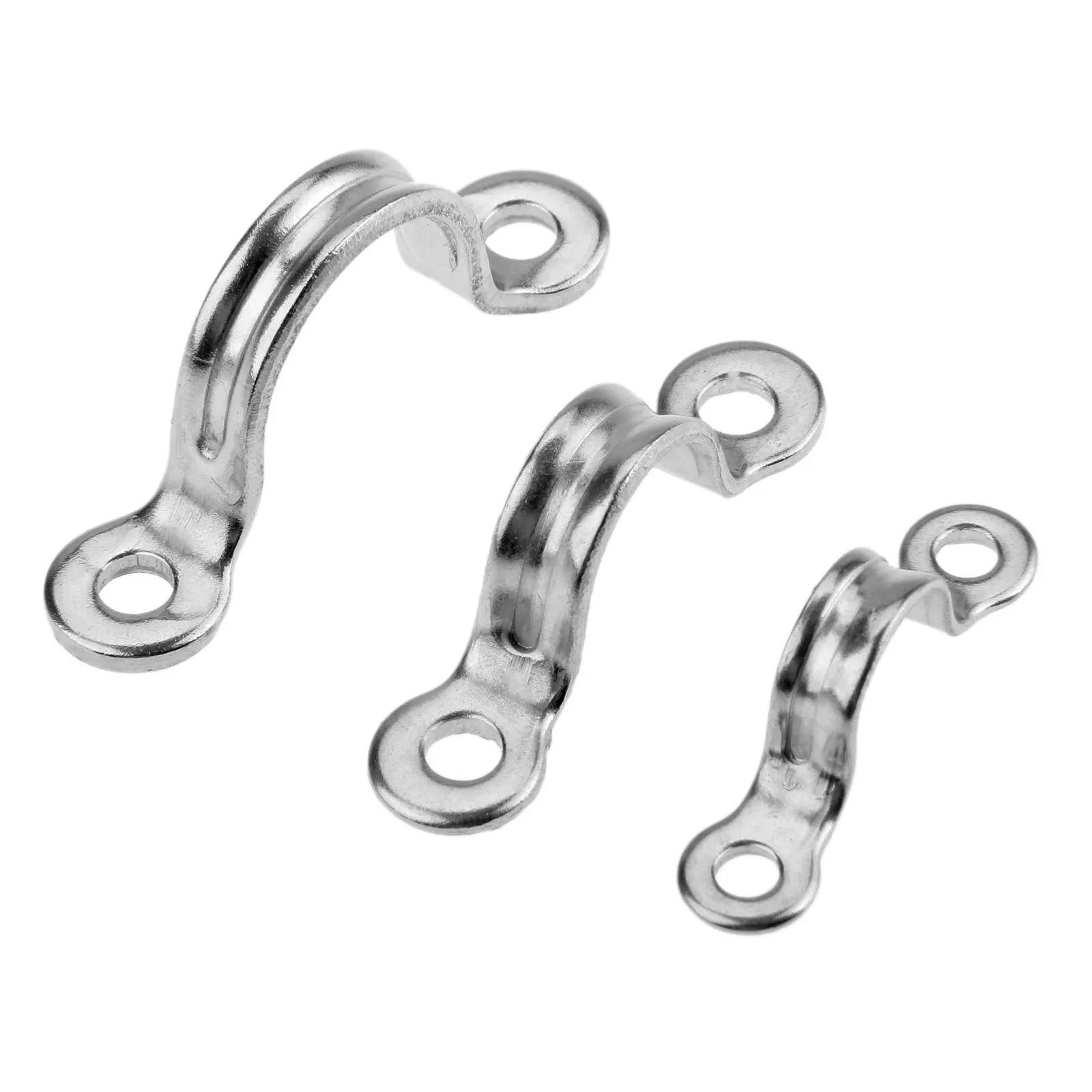 5 uds marino Acero inoxidable hoja ojo cordones tirantes con lazo abajo ancla Correa clip para montura accesorios para barcos 3 tamaños 10X11 13X15