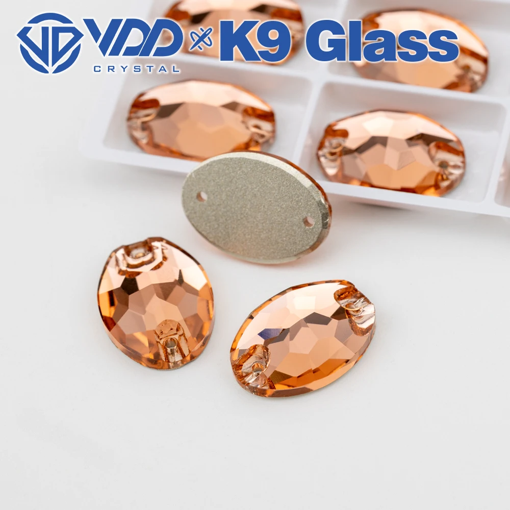 VDD Oval Multiple Colors Top Quality K9 Glass Sew On Rhinestones Crystal FlatBack Sewing Stones For DIY Clothes Accessories