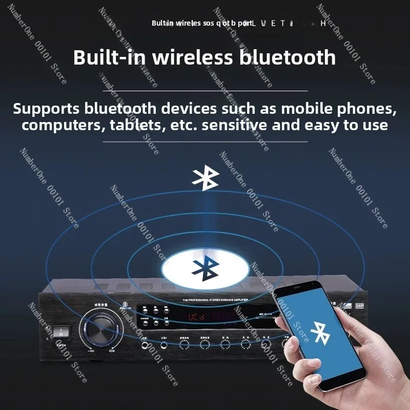 Karaoke DSP Amplifier Fixed Impedance Conference Outdoor Bluetooth Karaoke Audio Amplifier