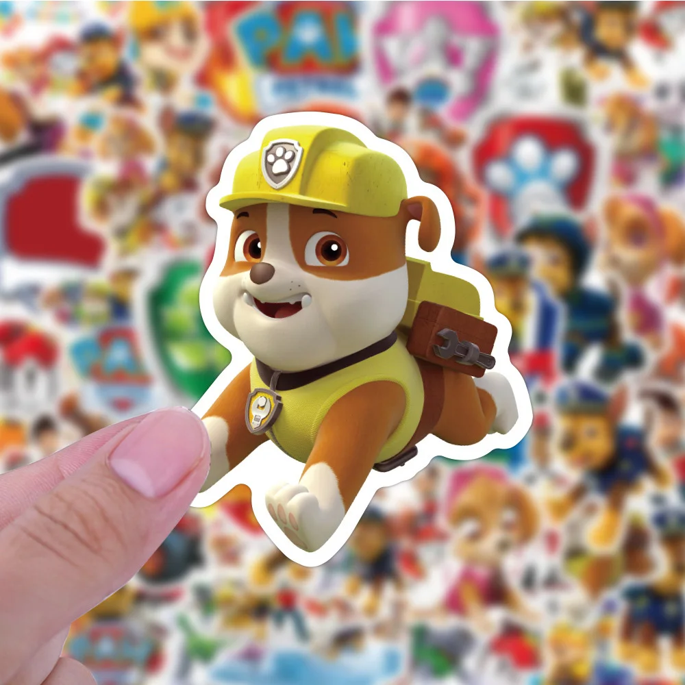 Paw Patrol Cartoon Adesivos para Crianças, Ryder Marshall Decalques, DIY Laptop, Telefone, Skate, Adesivo Impermeável, Presente Brinquedos, 10 Pcs,