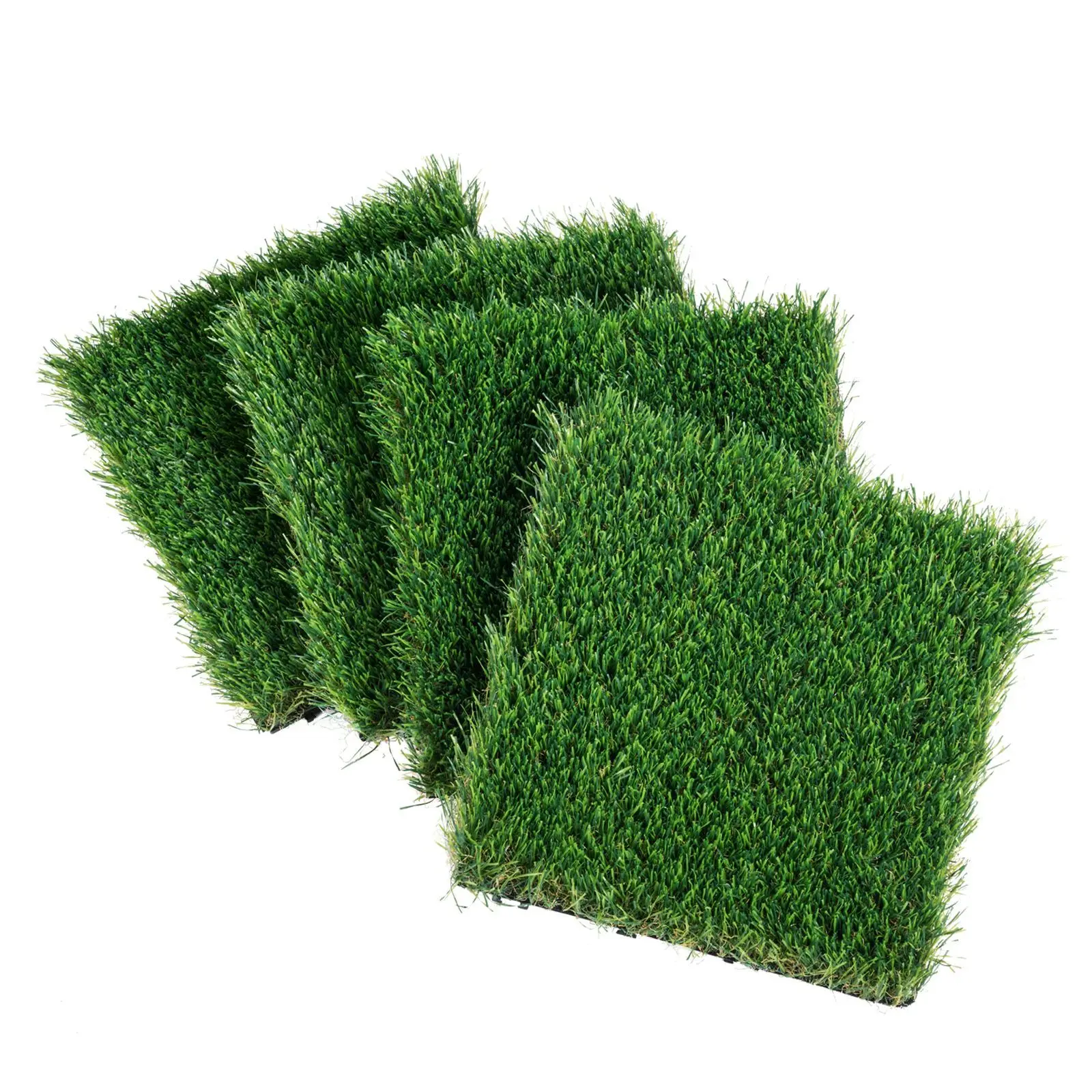 Artifical Grass Tiles Interlocking Turf Deck Set, 18 Pack - 12