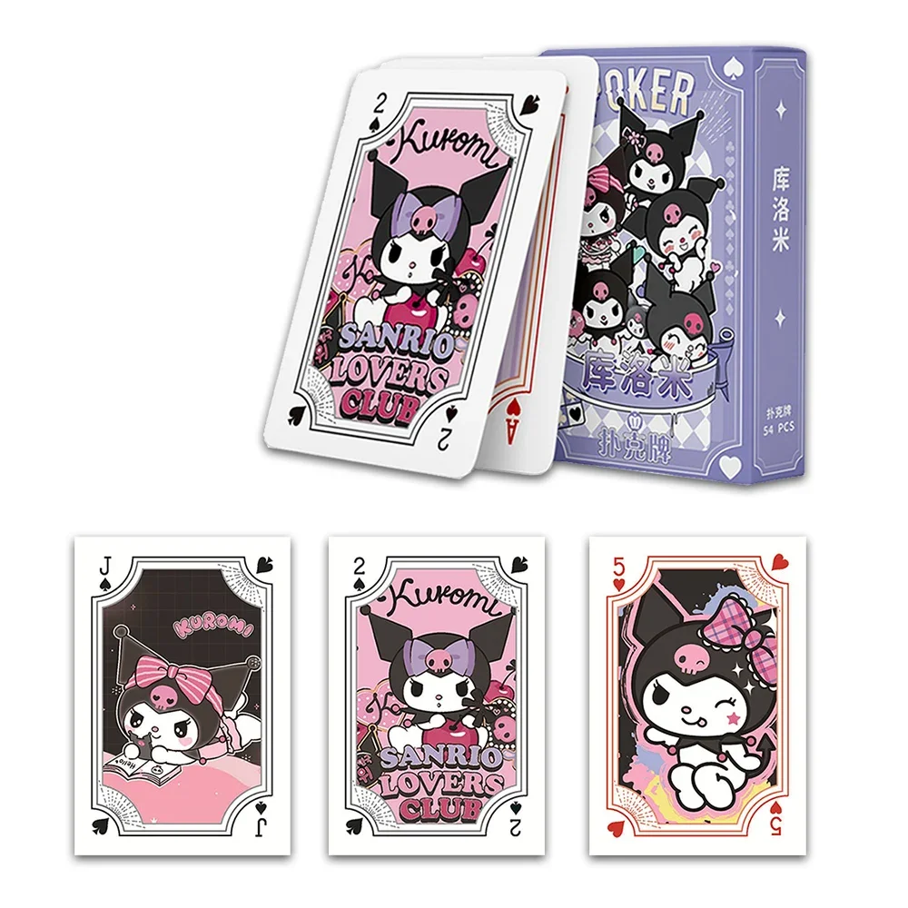 Sanrio Kuromi Playing Card Cute Cartoon Anime Cartoon Kawaii Print Playing Card Entertainment Card Toys for Boys and girls Gifts