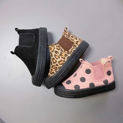 Children's Cotton Shoes High Top Leopard Ankle Boots for Boys Girls Fashion Soft Sole Non-slip Kids Casual Shoes Warm Snow Boots