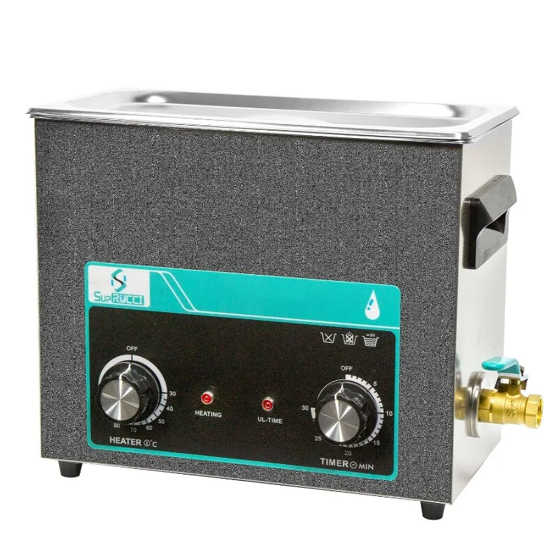 6L 180W Sonic Parts Cleaner Machine with Heater Timer for Cleaning 3D Resin Printed, Parts, Carburetor, Circuit Board