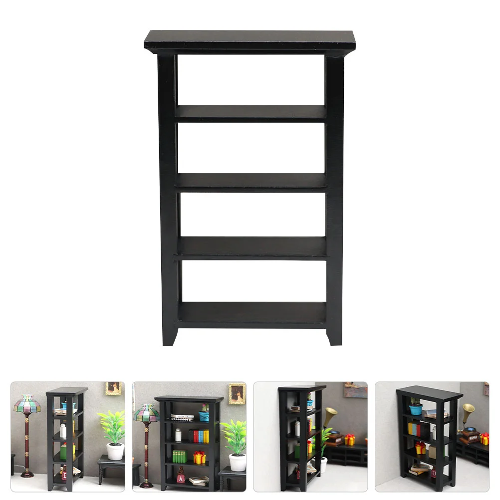 Model Miniature Black Flower Stand Decor Shelf 1270X840X300CM Wood House Living Room