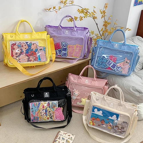 Imagen 2 del producto Mochila cuadrada de moda para mujer, bolso de hombro multifuncional transparente, bolso de mano para salida diaria de gran capacidad