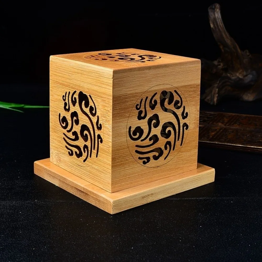 

Incense Bracket Bamboo Incense Burner Hollow Out with Cover Aromatherapy Box Anti-Scald Sage Incense Box Home