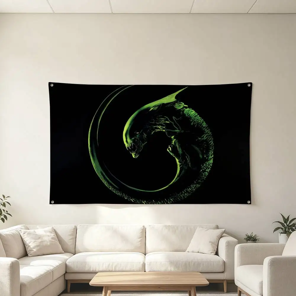 Horror Movies Alien-N Flags for Bedrooms Home Decor Items Outdoor Decors Garage Decoration Flaga