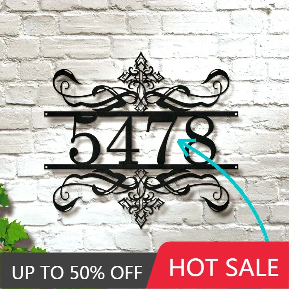 

Iron Art Decorative Painting Stunning Exquisite Custom Metal Address Sign Personalized Door Number Plaque Contemporary Style Han