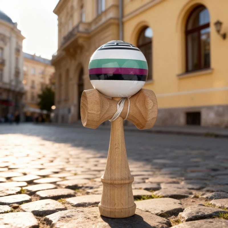 Picture 5: 1pc Mesh Kendama Juggling Ball with Durable Wooden Stick - Multicolor Training Suitable for Hand-Eye Coordination