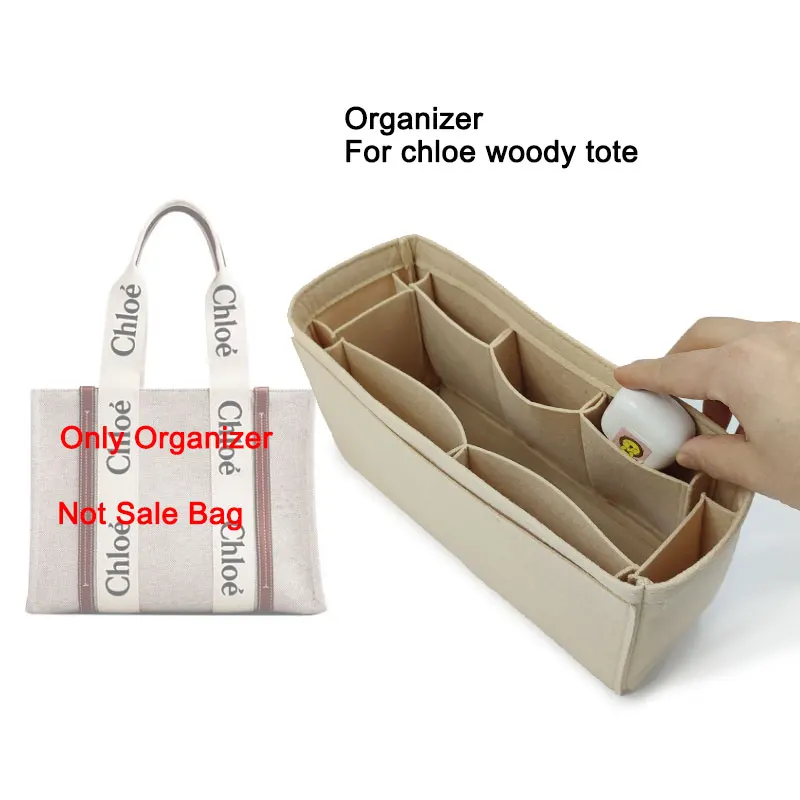 Bag Insert Organizer For Chloe Woody Tote Inner Lining Bag Storage Bag In Bag Shaper Inner Bag Multi-pocket