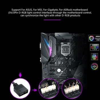 5V/3PIN ARGB kabelový rozbočovač, rozbočovač ASUS AURA SYNC RGB, adaptér rozbočovače ventilátorů SATA, prodlužovací kabel pro chladič počítače 10 nejlepší prodej Asus Aura Sync Hub - №3