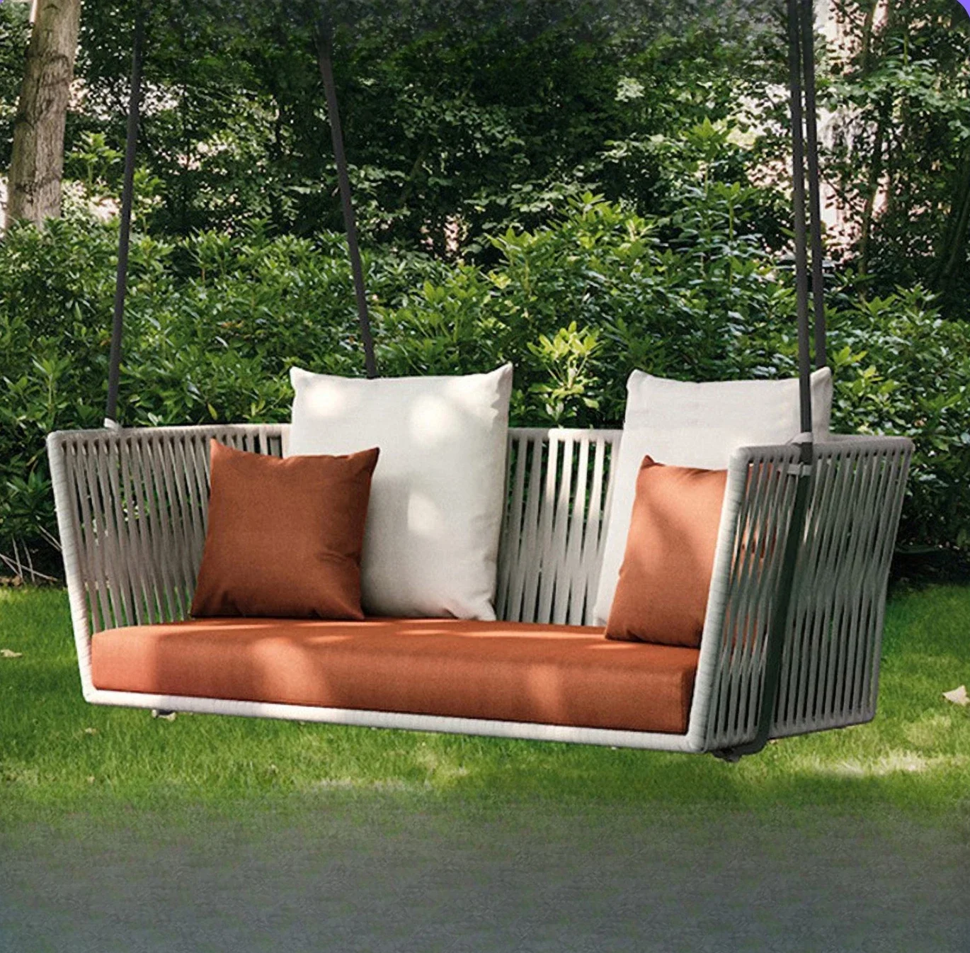 YY- outdoor double swing indoor hanging basket leisure rope weaving outdoor open-air swing courtyard swing sofa