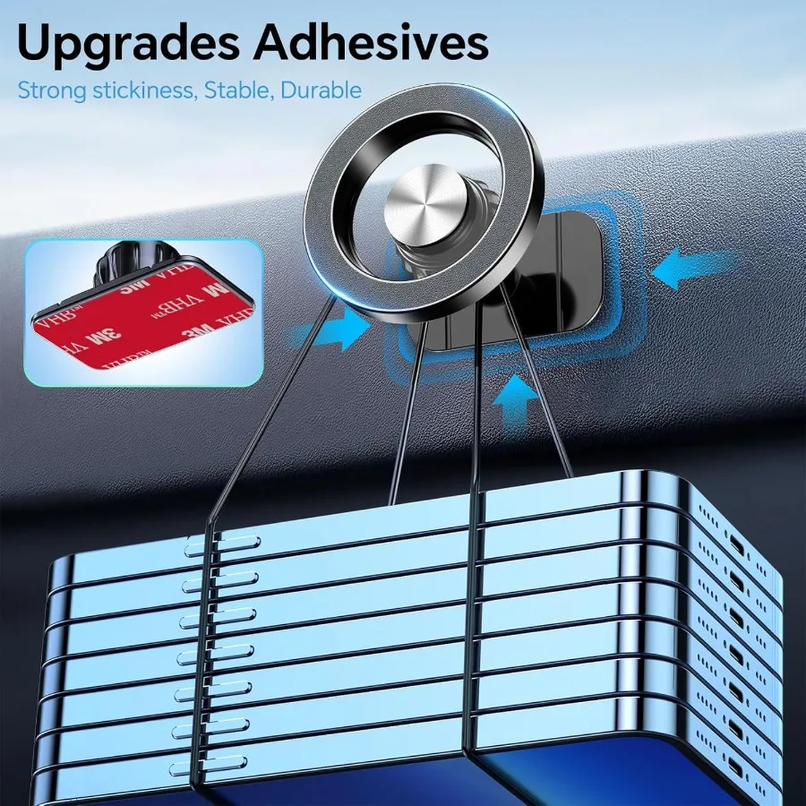 Kaistyle for Magsafe Car Mount with 20 Strong Magnets 360 Rotating Magnetic Phone Holder for Dashboard Use Universal Compatible