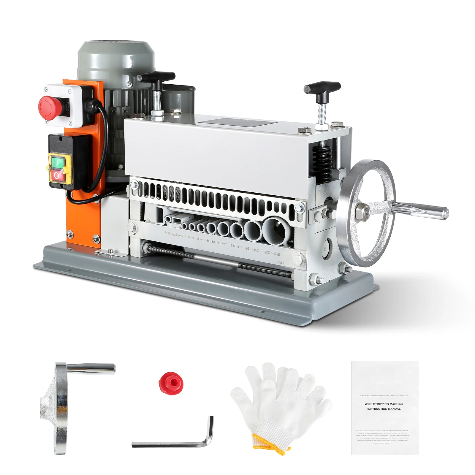 

SucceBuy Electric/Manual Wire Stripping Machine Cable Stripper Wire Peeler 370W 1.5-36mm 11 Channels for Scrap Copper Recycling