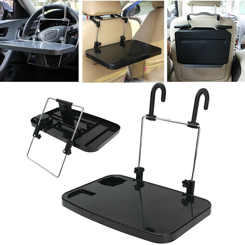 Folding Car Computer Desk Work Table In Car Laptop Stand Food Tray Drink Holder