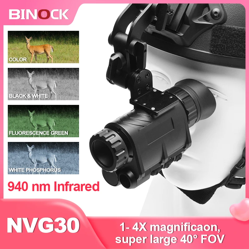 BINOCK NVG30 high-power helmet night vision goggles long-distance 940nm infrared digital night vision monocular telescope