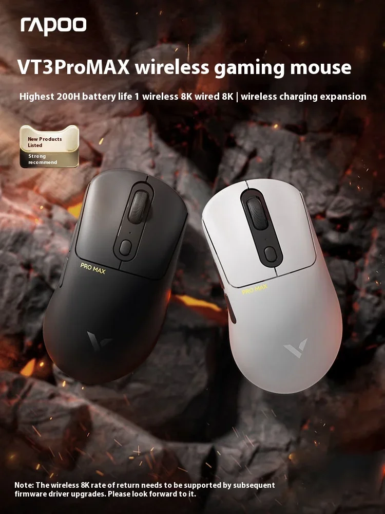 Imagem -02 - Rapoo Dual-mode Lightpeso Gaming Mouse Ratos Ergonômicos de Longa Duração da Bateria Gamer 8k Return Paw3950 Vt3 Vt1pro Max