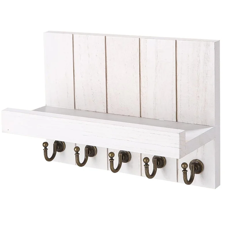 ABJY-Household Key Storage Hook Wall Mounted Key Holder Handbag Hat Storage Hanger Home Storage Hooks Racks White