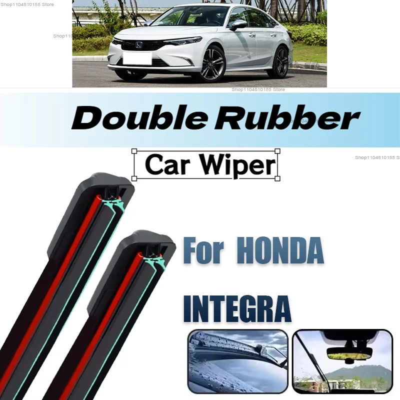 

Double Rubber Car Wipers for Honda Integra Front Blade Brushes Cutter Automobiles Accessorie Wiper Windscreen Wear Wiper Parts