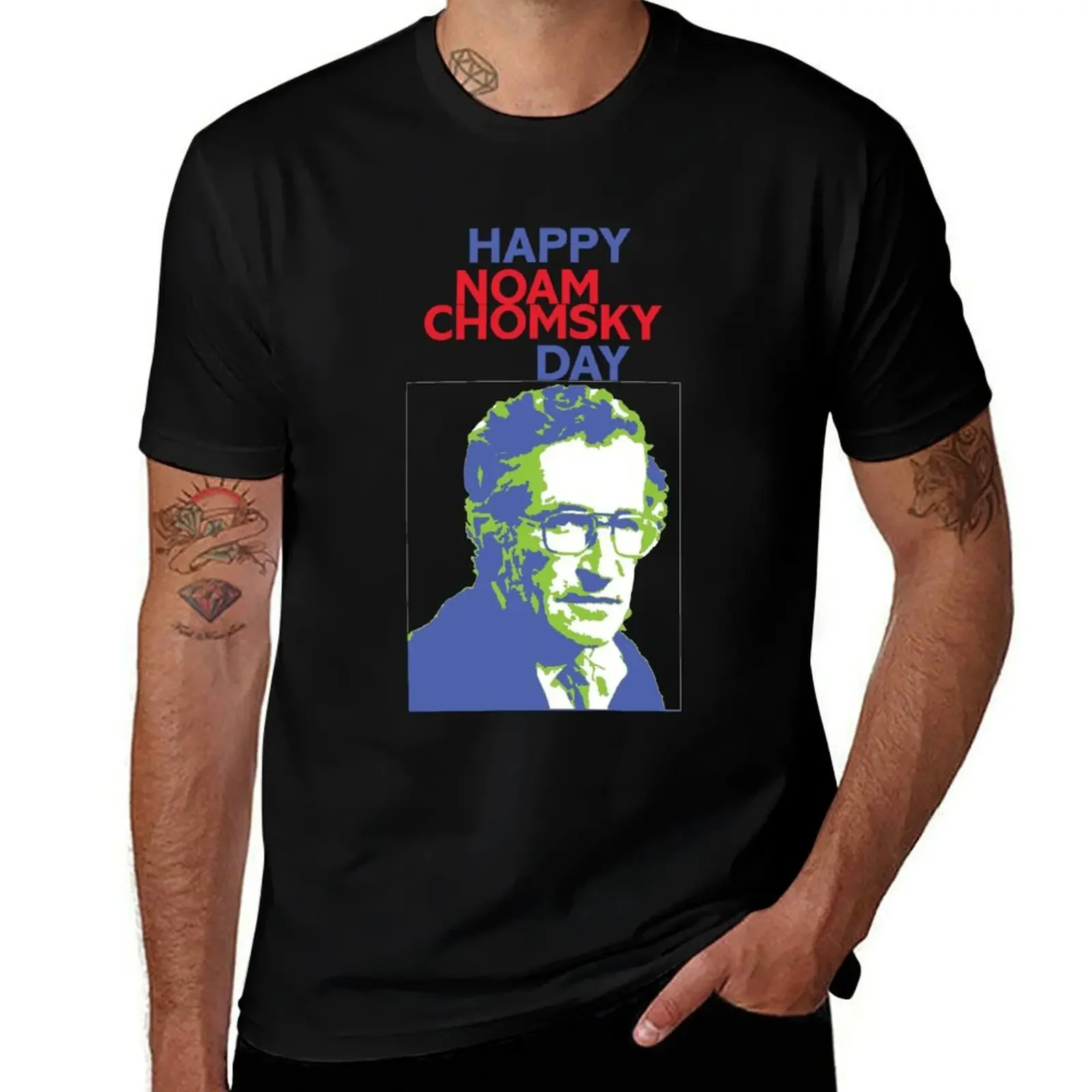 Happy Noam Chomsky Day T-Shirt designer shirts luxury clothing labubu anime shirt men t shirts high quality