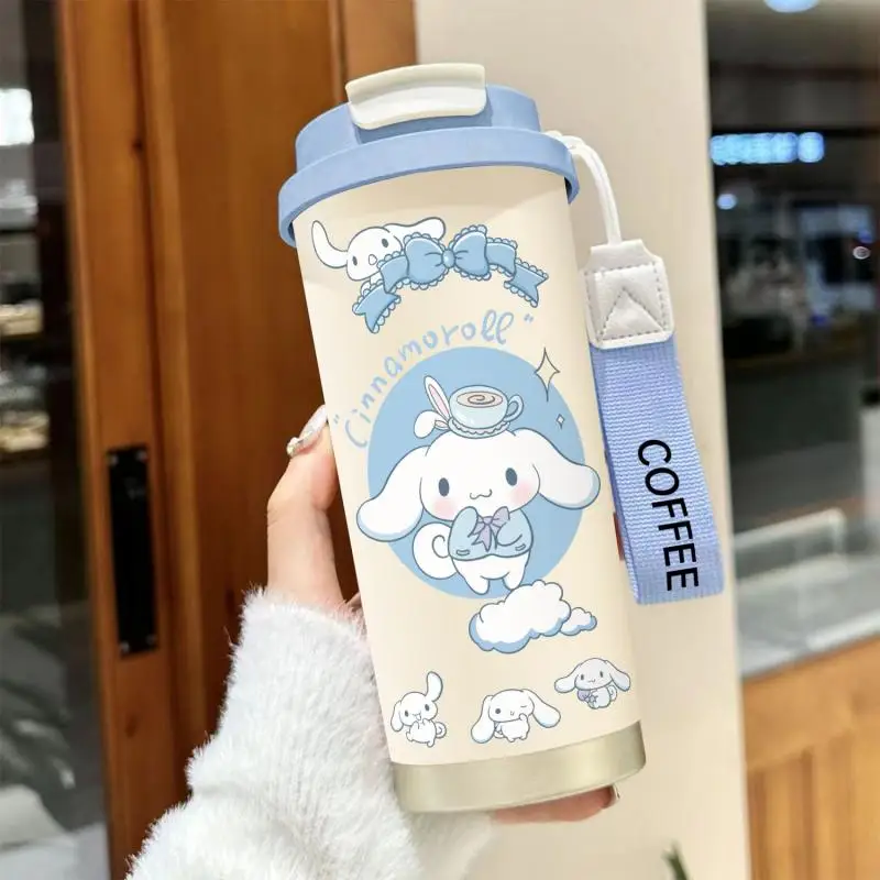 

Sanrio Cinnamoroll вакуумная чашка с героями мультфильмов, 520 мл, термочашка Kawaii, детский подарок Cu0Te для девочек, чашка для холодных напитков, аниме, любители активного отдыха