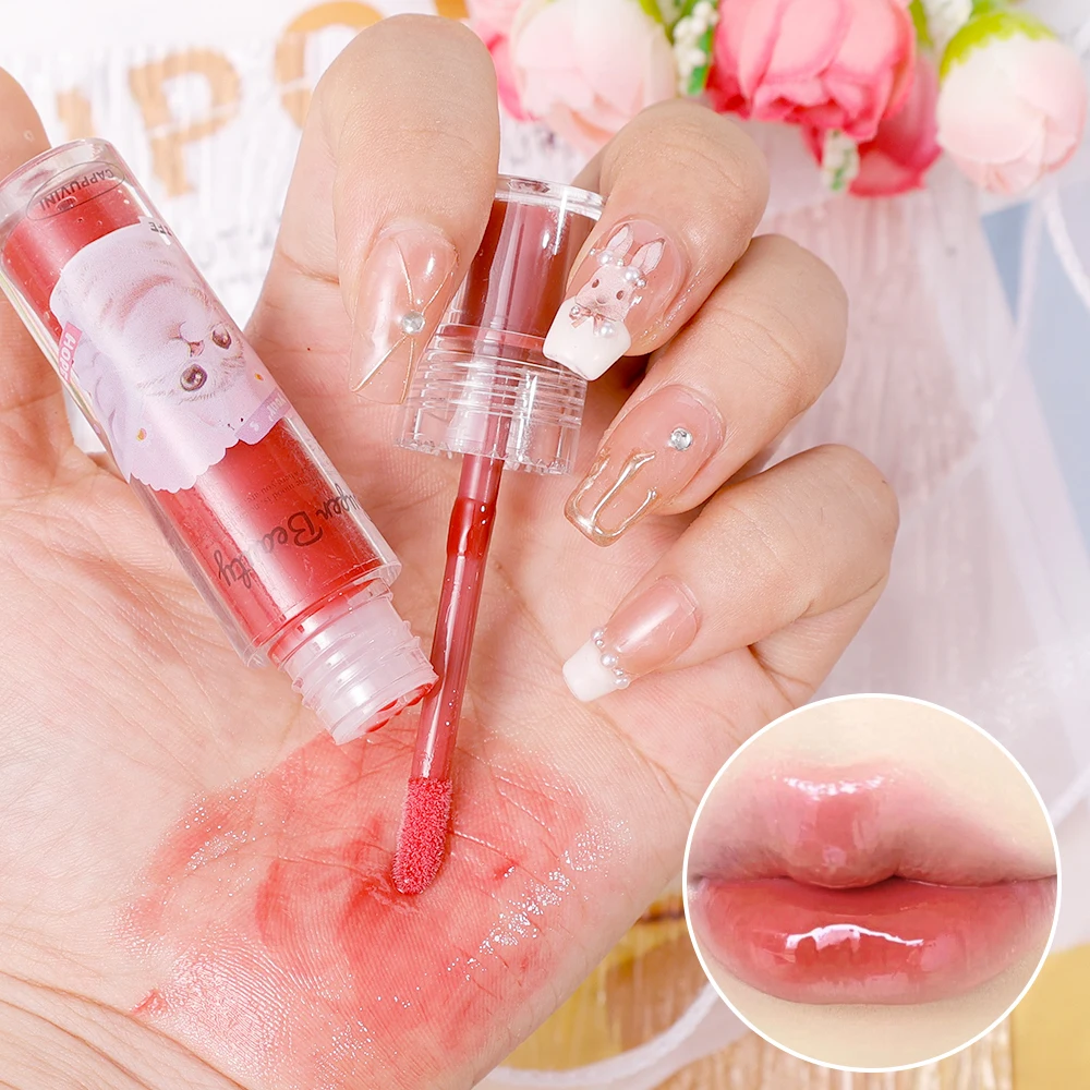 Gelee Spiegel Lip gloss befeuchten wasserdichte sexy flüssige Lippenstift Make-up dauerhafte Antihaft-Lippen praller Lippen tönung koreanische Kosmetik