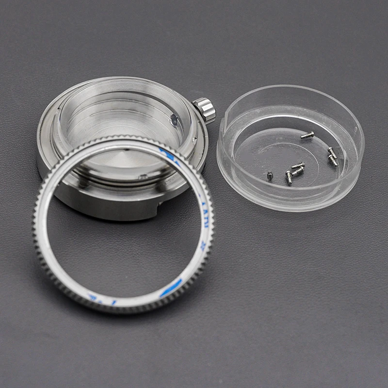 42MM Silvery Waterproof Watch Case Fit NH35 NH36 Movement Sapphire Glass High Quality Diving Case  Mechanical Watch Accessories