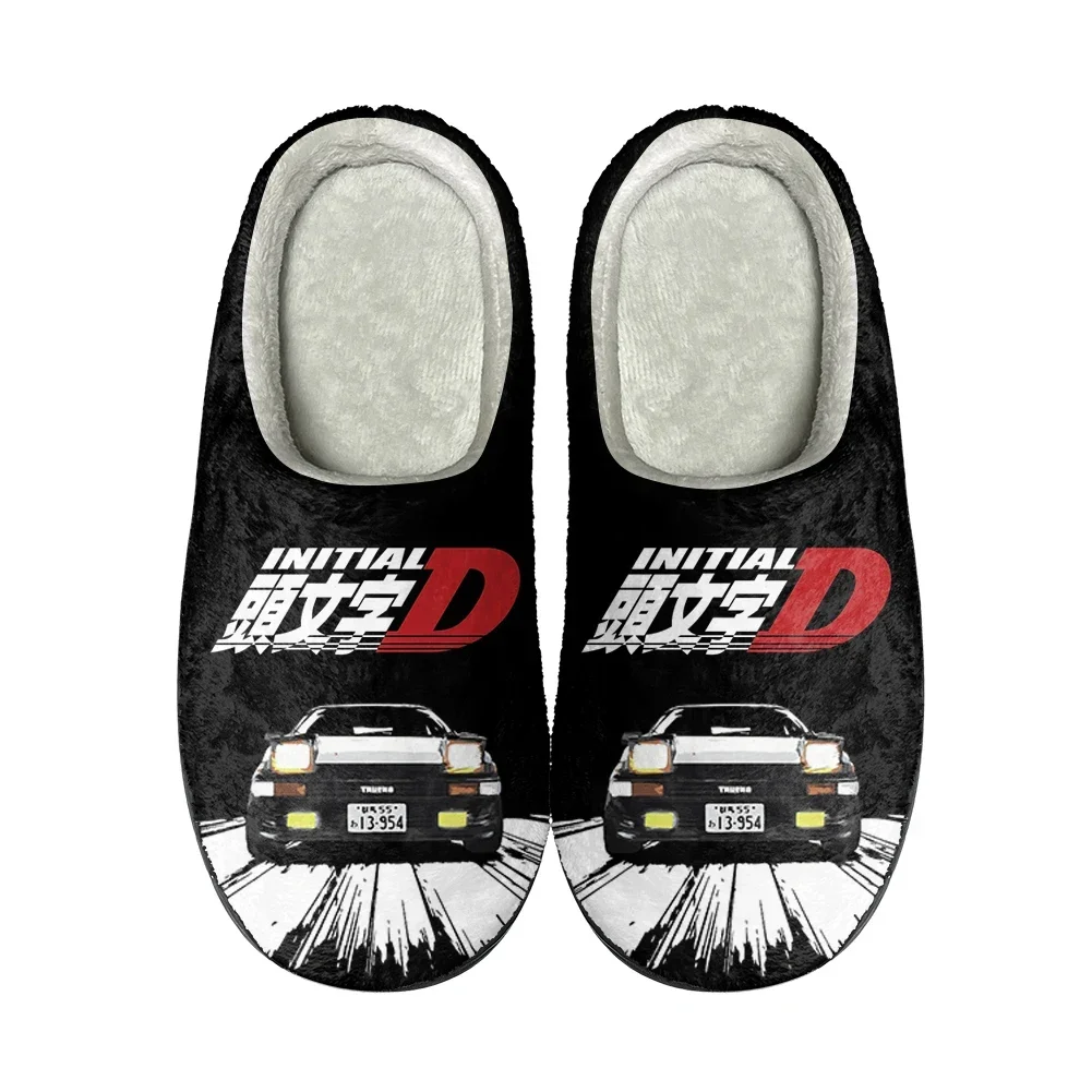 

Аниме-тапочки Initial D, индивидуальный дизайн, для взрослых, домашние, хлопковые, плоские, плюшевые, теплые
