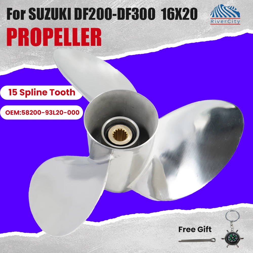 

Boat Propeller 16 x 20 For SUZUKI DF 200A DF 200AP DF 225 DF 250 DF 300 Stainless Steel Boat Engine Part 3 Blade 15 Tooth 16*20