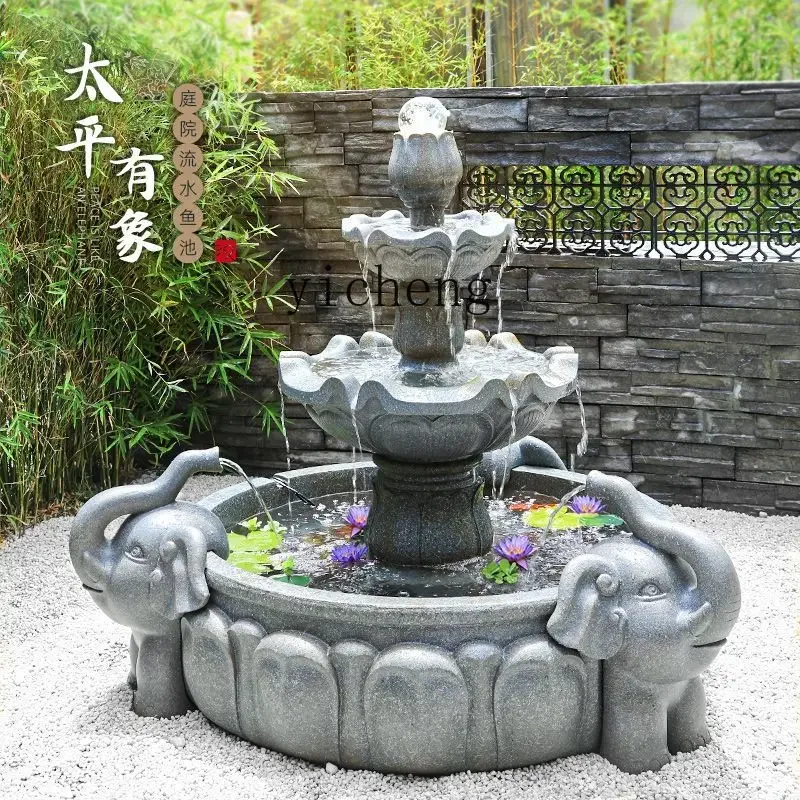 A30  Chinese-style flowing water fish pond landscape outdoor courtyard balcony decorative landscaping ornament