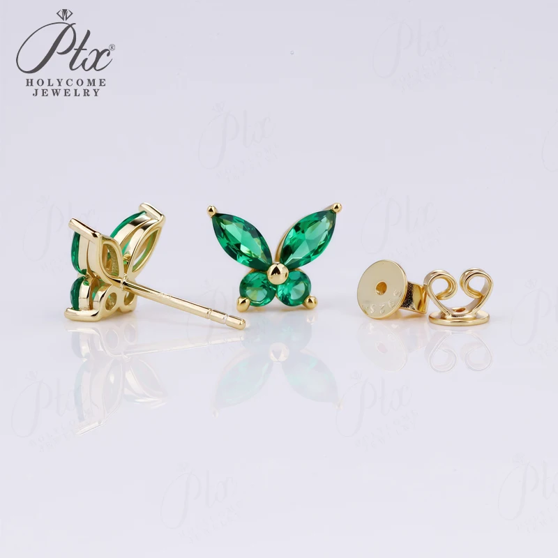 Moissanit-Schmetterling-Ohrringe für Damen, Rubin, Smaragd, Saphir, 925er Sterlingsilber, lichtecht, hypoallergen, Piercing, Absolventen-Geschenk – Detail 26