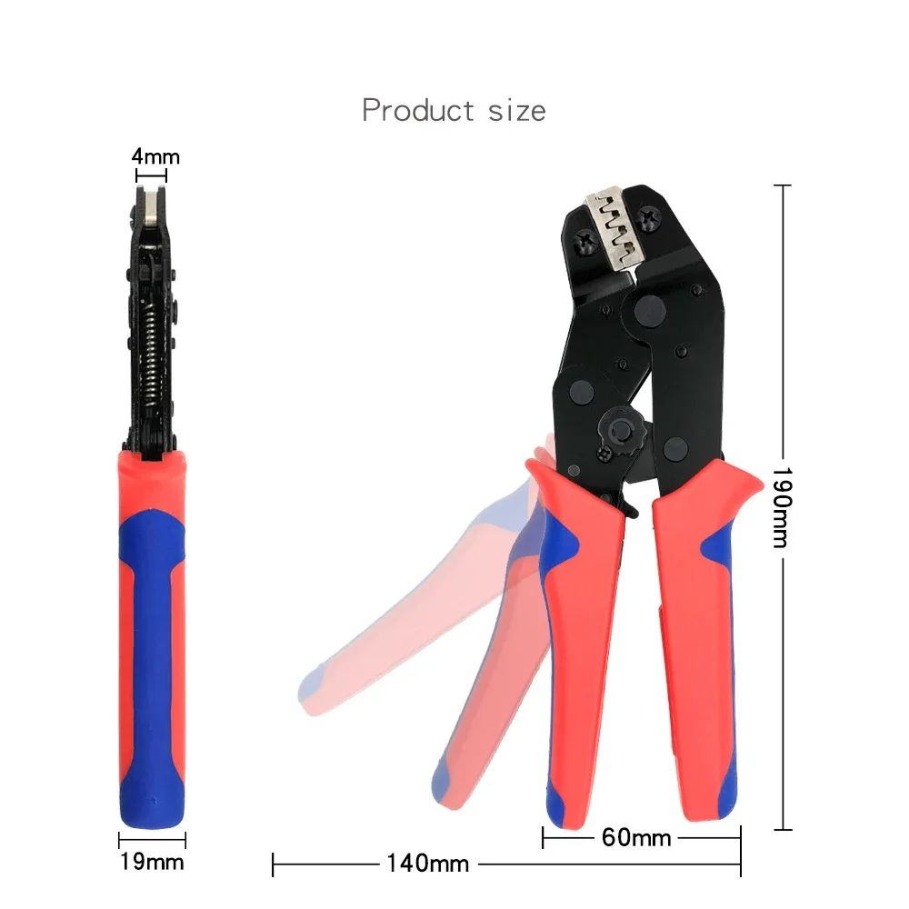 SN-58B Ratchet Crimping Plier Crimper Tool 0.25-1.5mm² AWG24-16 Jaw for Dupont TE JST Molex Terminal Wire Electrical Pliers