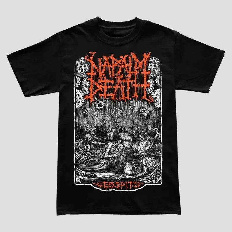 Napalm Death Grindcore Heavy Metal T-Shirt Men Women 100% Cotton Plus Size Printed Oversized O-Neck Streetwear Unisex Tees