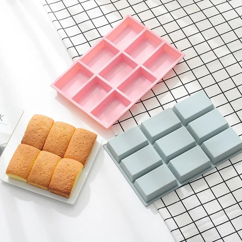Muffin Cake Mold Mini NonStick Square Cake Pans Silicone Bread Toast Mould Bread Meatloaf Cornbread Brownie Molds Making