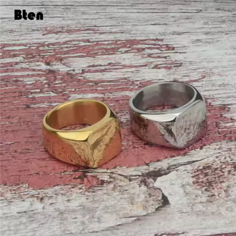 Bten 2020 Fashion Simple Style Gold Silver Color Square Ring Classic Ring Stainless Steel Wedding Engagement Jewelry