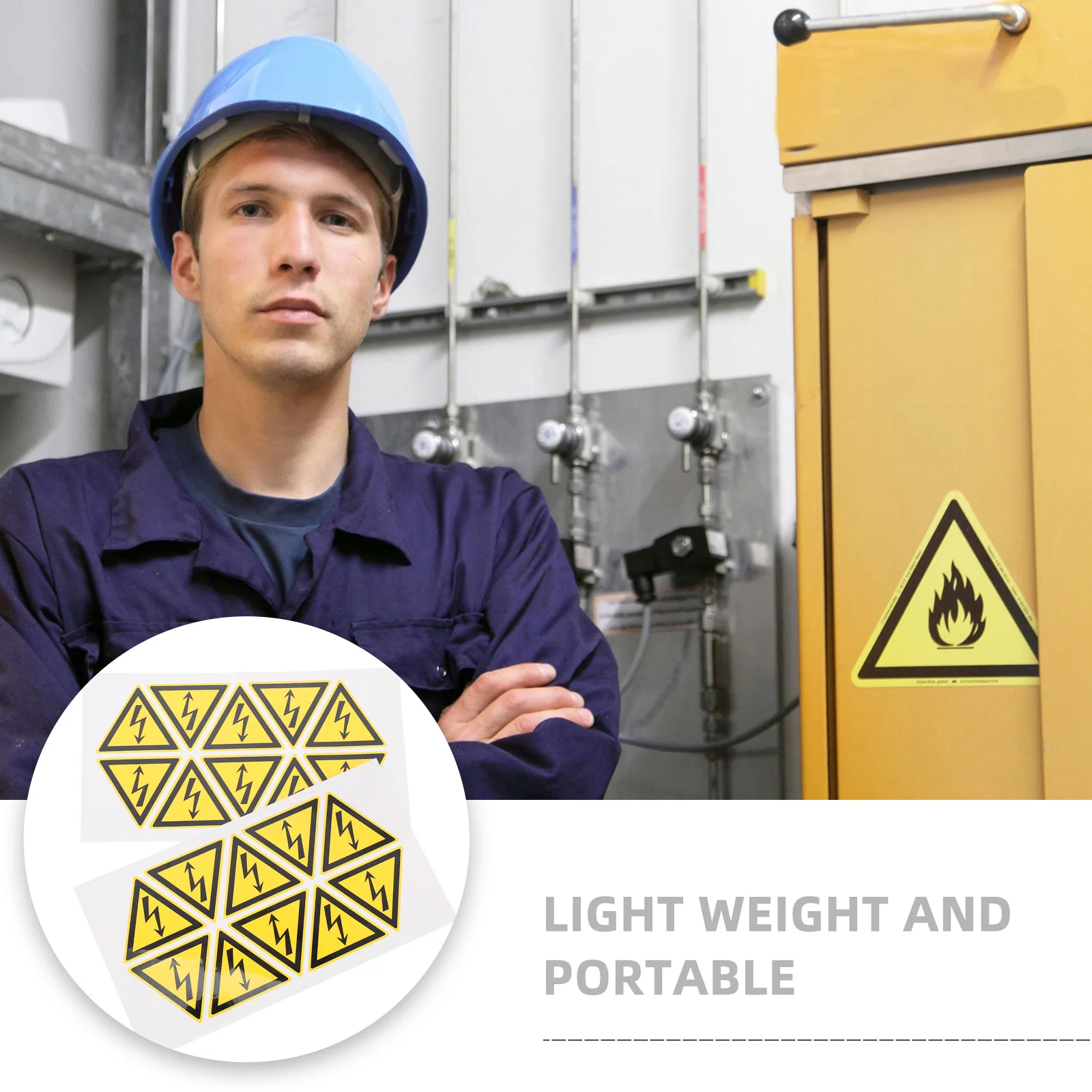 20 pcs Warning Decals Electric Box Caution Sign Pp Material Waterproof Safety Stickers Strong Adhesive Long Lasting Use