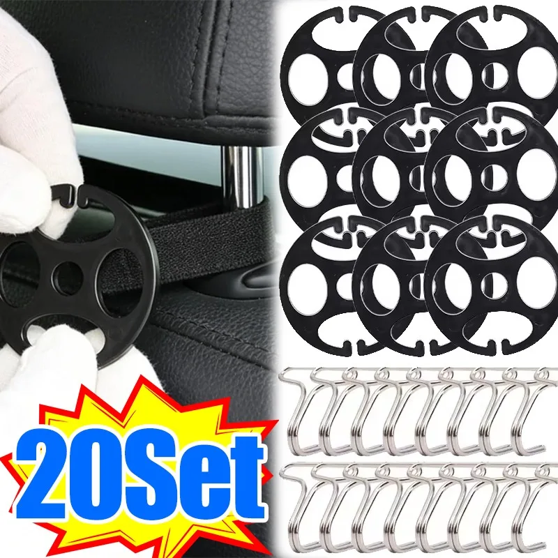 

10/20Set Car Seat Cover Fastener Clip Anti Slip Cushion Fixing Buckle Plastic Ring Metal Hook Retainer Auto Interior Fixer Parts