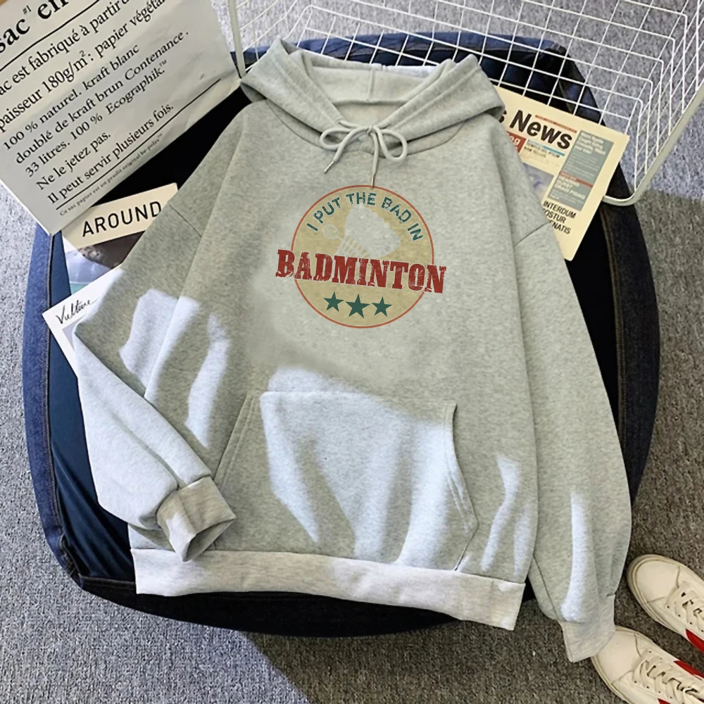 Badminton hoodies women harajuku 90s aesthetic pulls women graphic sweater