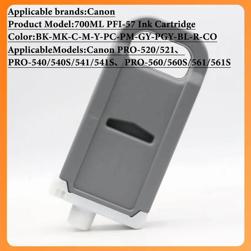 PFI-57 Ink Cartridge PFI57 PFI 57-700ML Compatible For Canon PRO-520/521 PRO-540 540S/541/541S PRO-560/560S/561/561S-With Chip