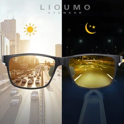 LIOUMO Top Carbon Fiber Sunglasses Aluminium Frame Photochromic Polarized Glasses Men Women Driving Goggles lentes de sol hombre