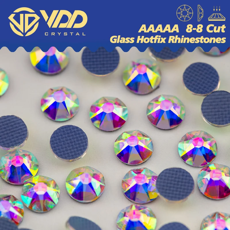VDD 055 Crystal AB SS6-SS30 AAAAA Top-Qualität 2088 8 Big 8 Small Hotfix Crystal AB Strass Flatback Stones Kleidung Dekoration – Detail 2