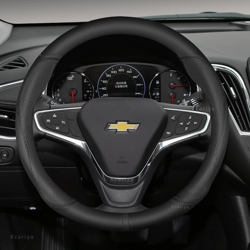 

3D Embossed Non-slip Steering Wheel Cover 38CM for Chevrolet Cavalier Colorado Cruze Lacetti Onix Orlando Silverado Spark Tahoe