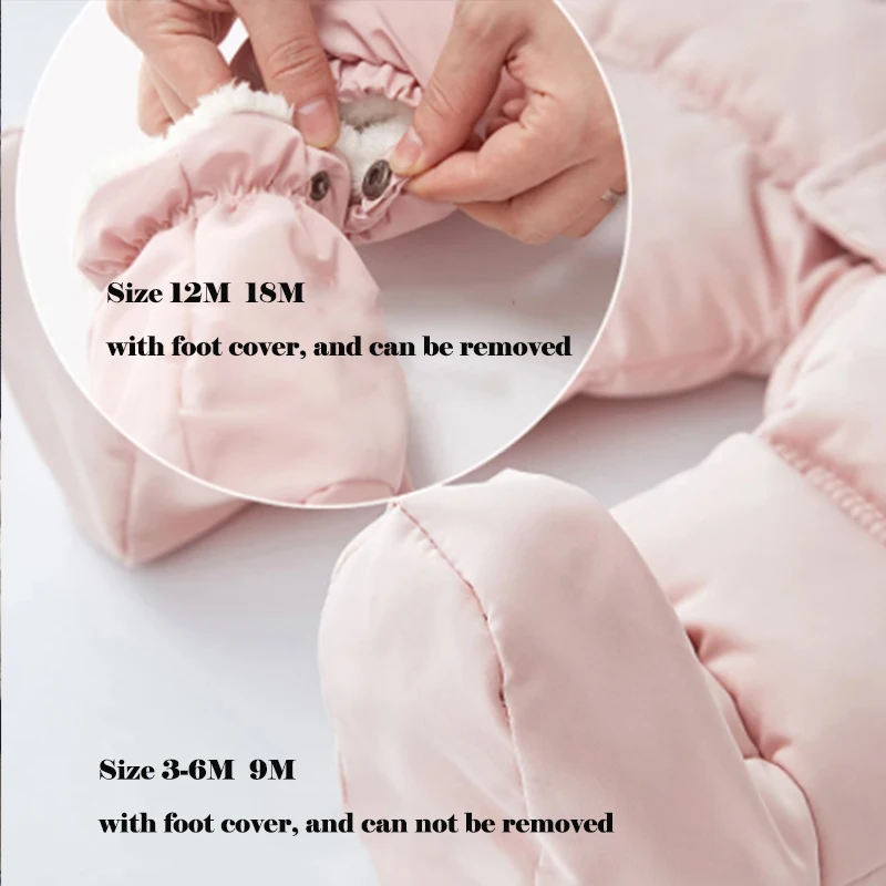 Winter Newborn Baby Romper With Gloves Warm Baby Girl Clothes Thicken Plus Velvet Baby Jumpsuit Hooded Infant Clothing 0-18M