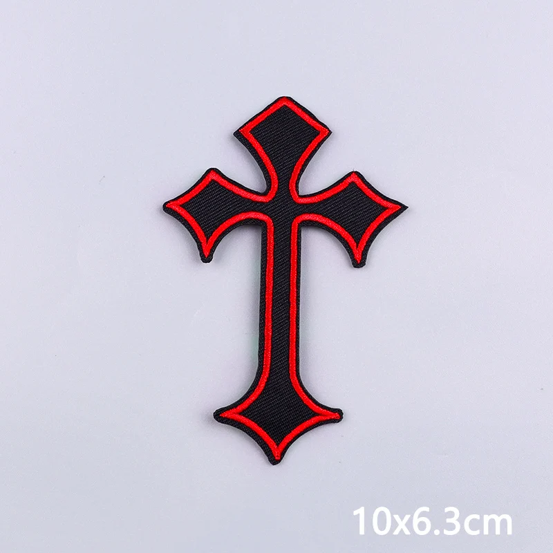 Jesus-Kreuz-Stickerei-Aufnäher für Kleidung, Gold-Silber-Kreuz-Aufnäher zum Aufbügeln für Kleidung, Persönlichkeits-Applikationen, Basteldekoration – Detail 6