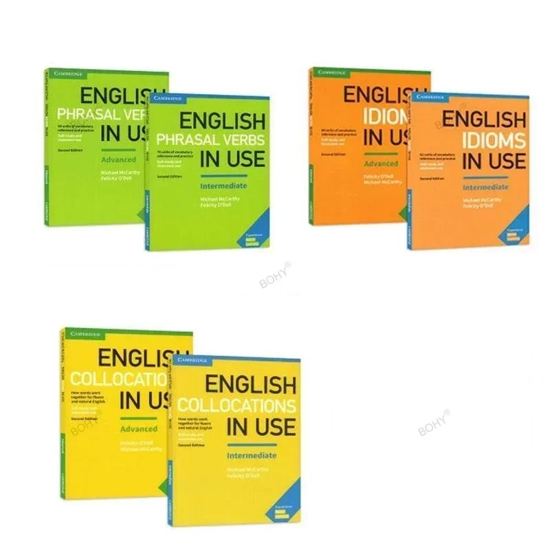 Cambridge English Vocabulary Book, Impressão a Cores, Intermediário e Avançado, 3 Livros, em Uso, Colocação, expressões idiomáticas, Verbos, Intermediário