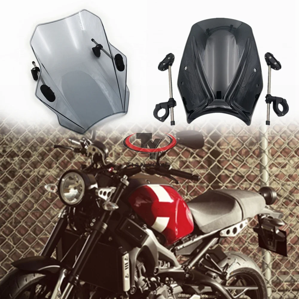 

With support frame Windscreen Black Clear Motorcycle For XSR 700 XSR700 Windshield High Quality Wind Deflectore